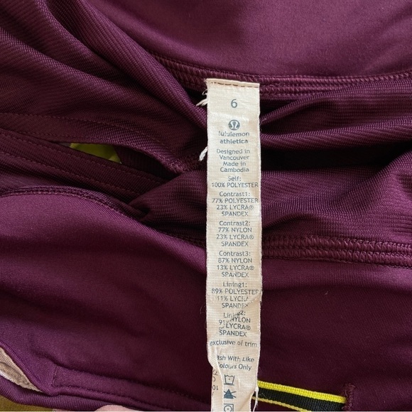 Lululemon Size 6 Groovy Run Short Plum /Check Multi 4.5" inseam Lined - Picture 6 of 9